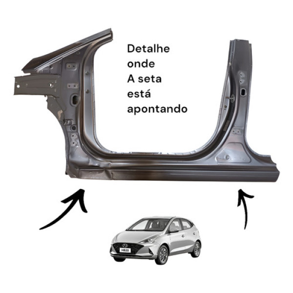 Coluna Portas Esquerda Caixa Ar Hb20 2020 2021 2022 Original Chumbo