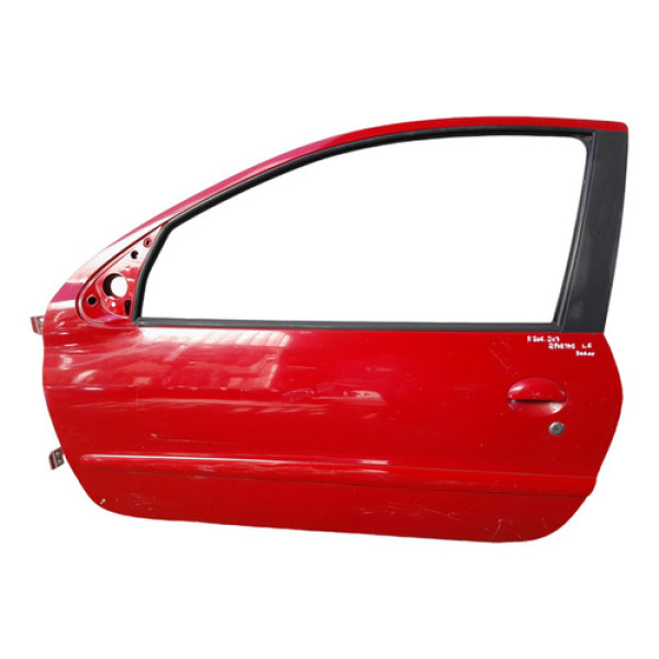 Porta Lado Esquerda Peugeot 206 207 Original  Dianteira Esquerdo Vermelho