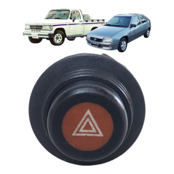 Botão Pisca Alerta Gm Kadett Monza D20 1992 A 1997 Preto