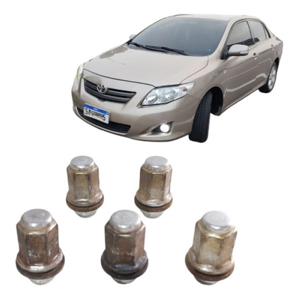 Kit Com 5 Porcas Parafuso Roda Corolla 2009 A 14 Original 