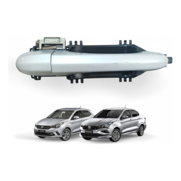 Maçaneta Ext Traseira Direita Argo Cronos 2018 A 2021 Prata Traseira