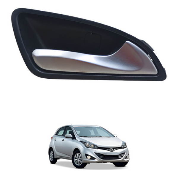 Maçaneta Interna Direita Hb20 2012 2013 2014 A 2019 Cromada Preto