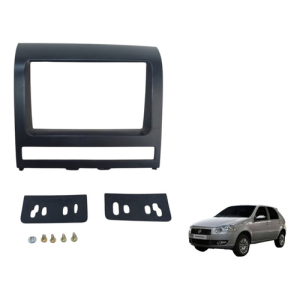 Moldura Multimídia 2din Palio Atractive 2009 A 2012 Preto