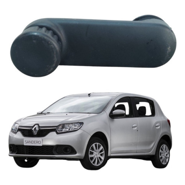 Manivela Elevação Dos Vidros Manuais Sandero 2015 A 2019 Preto