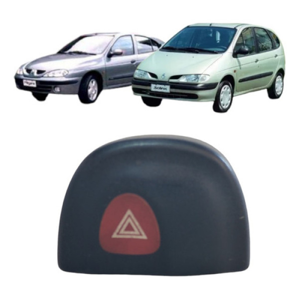 Botão Alerta Megane Scenic 1998 1999 2000 A 2003 Original Preto