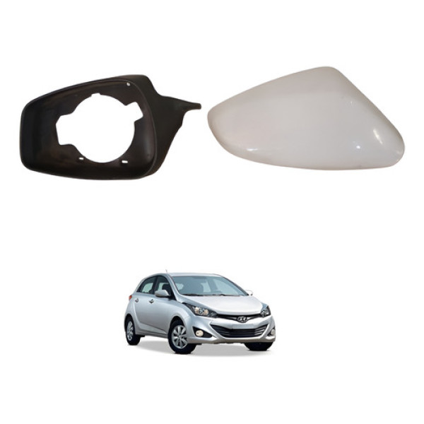 Moldura Retrovisor Direito Hb20 12 13 14 15 A 2019 Original Branco E Preto