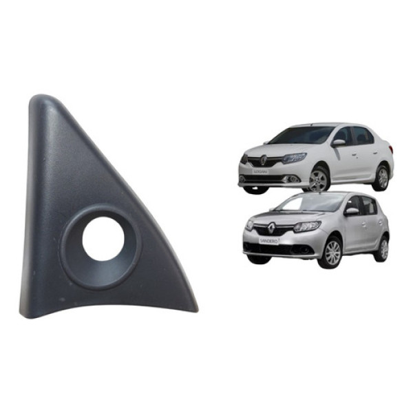 Moldura Acabamento Interno Retrovisor Logan Esq 2015 A 2019 Preto