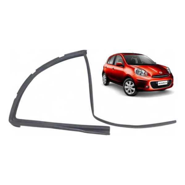 Borracha Vedação Vidro Traseiro Esquerdo March 2011 A 2015 Preto