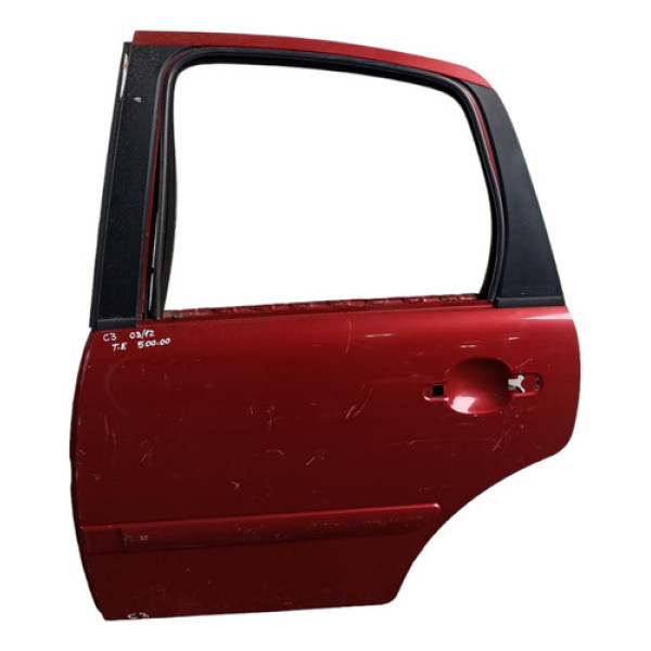 Porta Traseira Esquerda Citroen C3 2003 A 2012 Traseira Esquerdo Vermelho