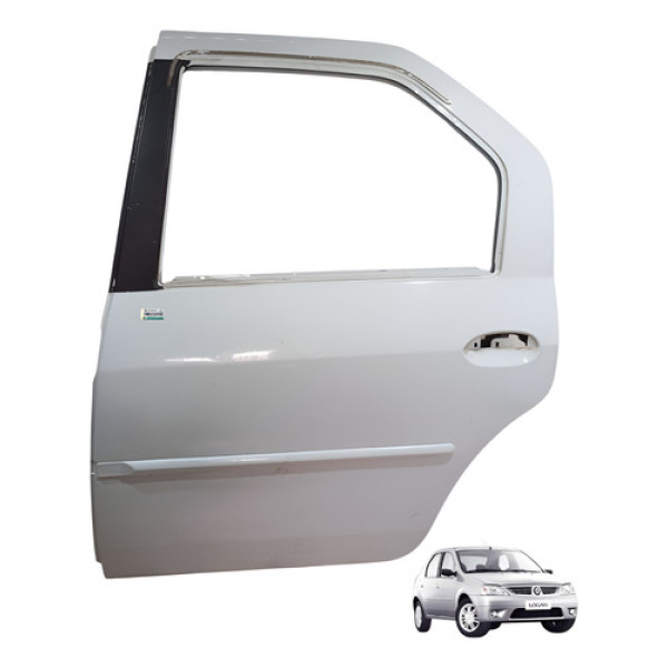 Porta Traseira Esquerda Renault Logan 2007 2008 2009 A 2013 Branco Traseira Esquerda