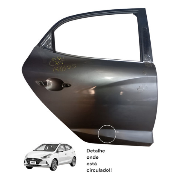 Porta Hb20 Hatch Traseira Direito 2020 2021 2022 2023 Traseira Direita Chumbo