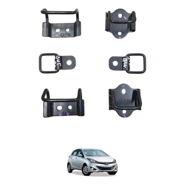 Kit Suporte Trava Banco Traseiro Hb20 Hatch 12/2019 Original Preto