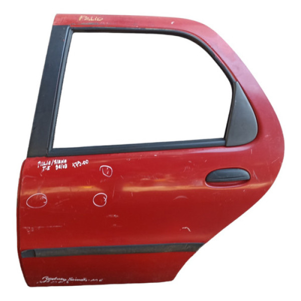 Porta Traseira Esquerda Fiat Palio Siena 1996 A 2003 Traseira Esquerdo Vermelho
