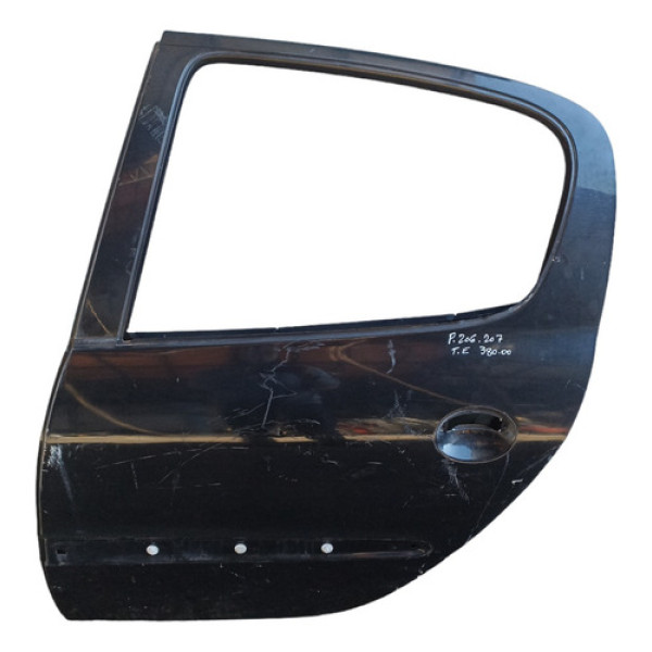 Porta Traseira Esquerda Peugeot 206 207 Bom Estado  Traseira Esquerdo Preto