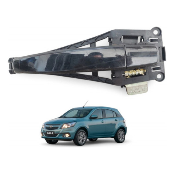 Maçaneta Externa Dianteira Esquerda Agile 2009/2014 Original Preto Dianteira