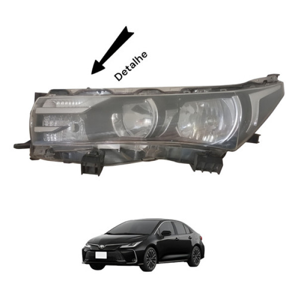 Farol Corolla 2015 2016 2017 Sem Led Original Precisa Polir Esquerdo/motorista