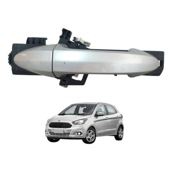 Maçaneta Externa Dianteira Direita Ford Ka 2014 A 2019 Prata Dianteira/traseira