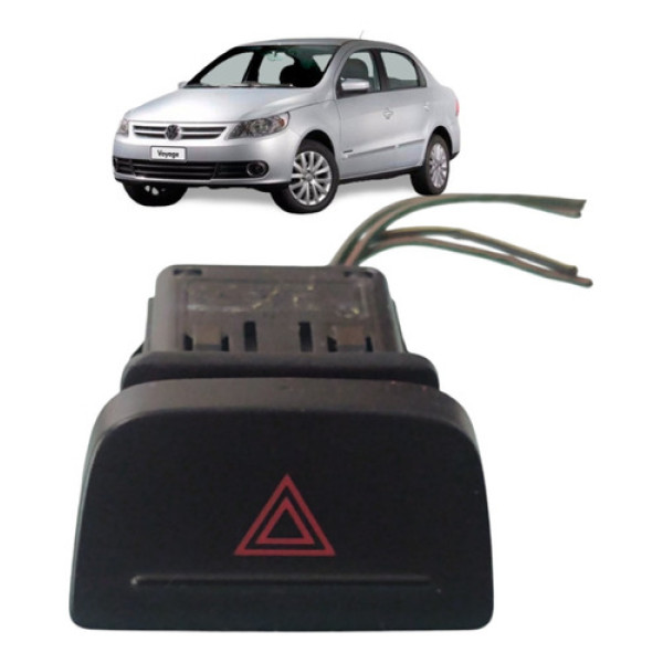 Botão Pisca Alerta Vw Gol Saveiro Voyage G5 G6 2009 A 2016 Preto