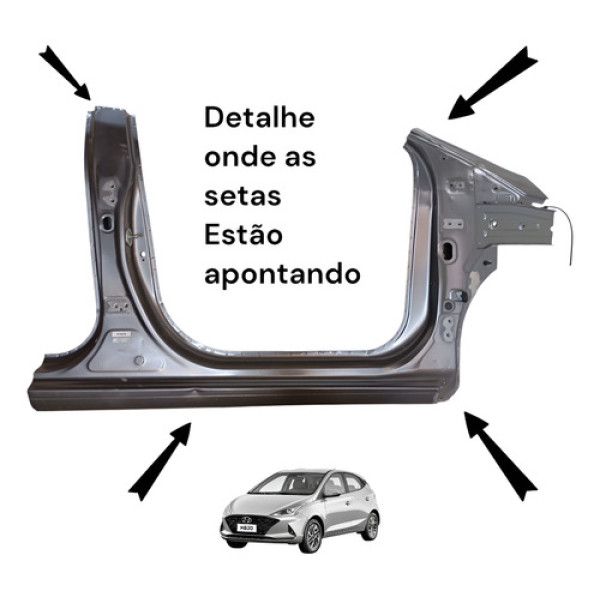 Coluna Portas Direita Caixa Ar Hb20 2020 2021 2022 Original Chumbo