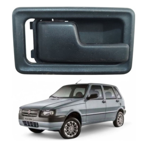 Maçaneta Interna Dianteira Esquerda Uno Mille 2004 A 2011 Preto Dianteira/traseira