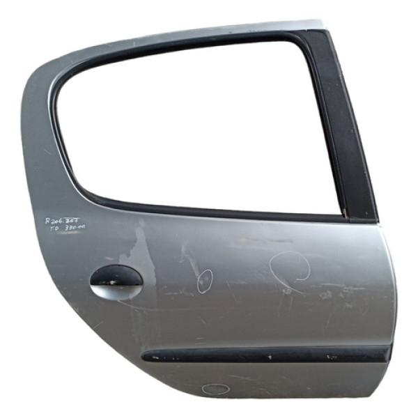 Porta Traseira Direita Peugeot 206 207 Com Detalhes Traseira Direito Prata