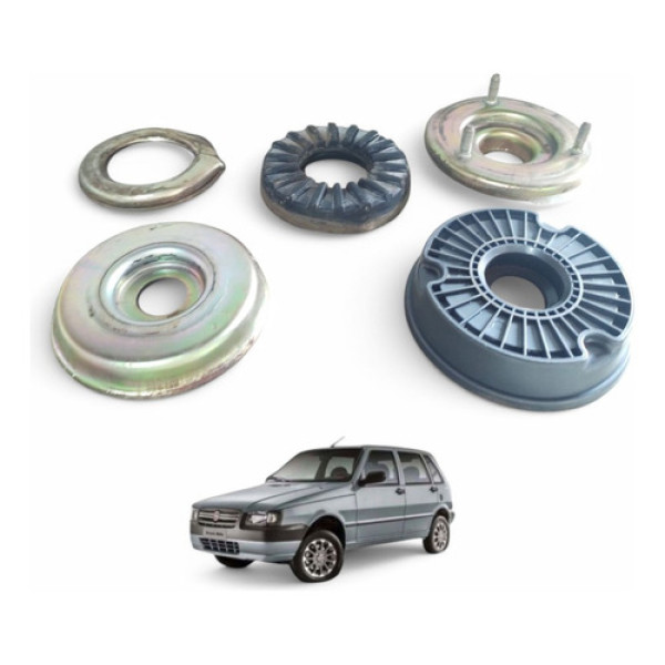 Kit Coxim Prato Amortecedor Dianteiro Uno Mille 2004 A 2011