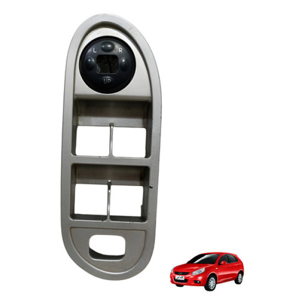 Moldura Botão Vidro Jac J3 Dian Esq 2010 2011 2012 2013