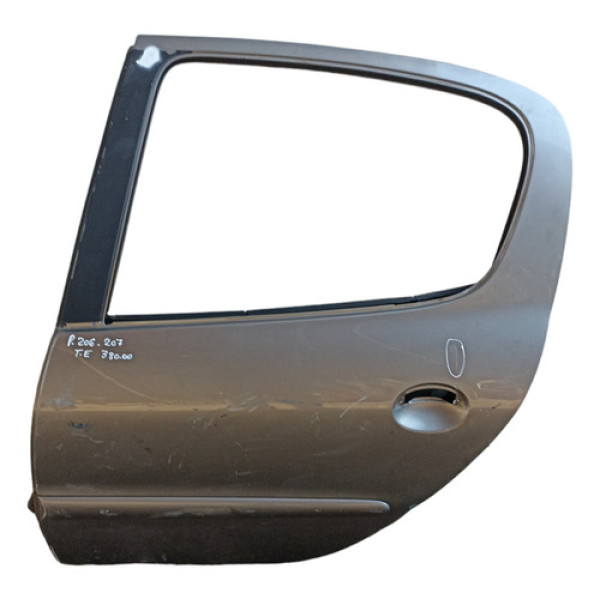 Porta Traseira Esquerda Peugeot 206 207 Com Detalhes Traseira Esquerda Prata