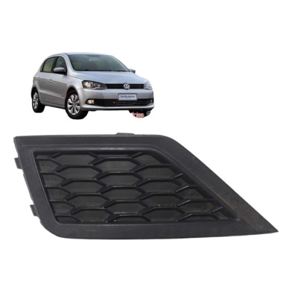 Moldura Grade Farol Milha Esquerdo Gol Voyage 2017 A 2022 Preto Esquerdo