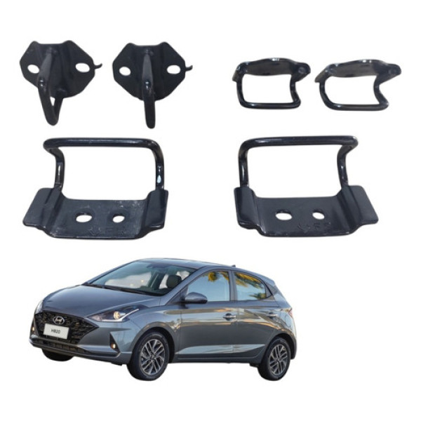 Kit Trava Banco Traseiro Hb20 2020 A 2022 Original Preto