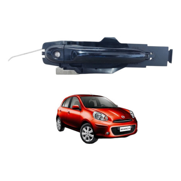 Maçaneta Ext Porta Dianteira Esquerda Nissan March 2011 A 15 Preto Dianteira