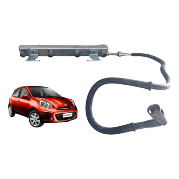 Flauta Bicos Injetores Nissan March 1.6 4cc 2011 A 2015