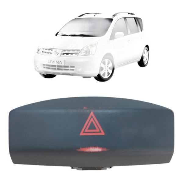 Botão Pisca Alerta Nissan Livina Original Preto