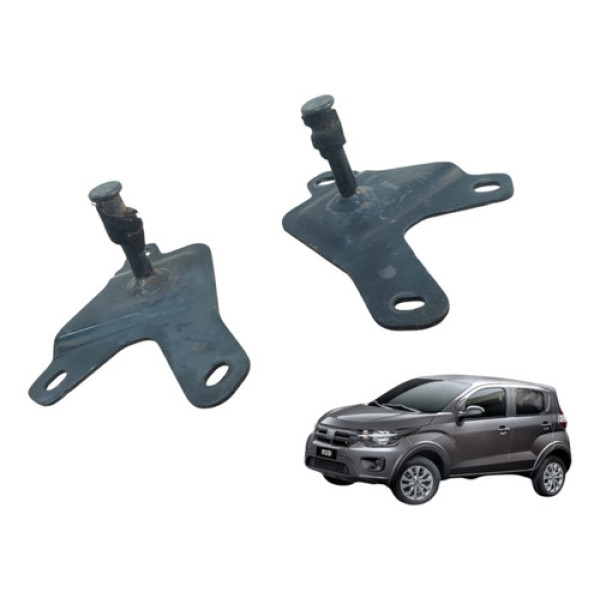 Par Suporte Banco Traseiro Fiat Mobi 2015 A 2020 Preto