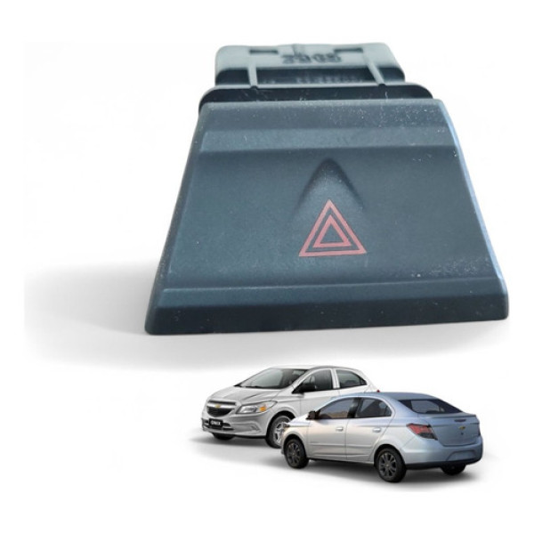 Botão  Pisca Alerta Onix Prisma 2013 A 2019 52046393 - Preto