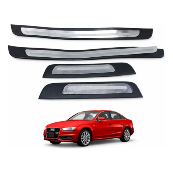 Jogo Soleira Portas Audi A4 2013 A 2016 8k0853376 Cromado E Preto