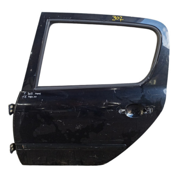 Porta Traseira Esquerda Peugeot 307 Com Avaria Traseira Esquerdo Preto