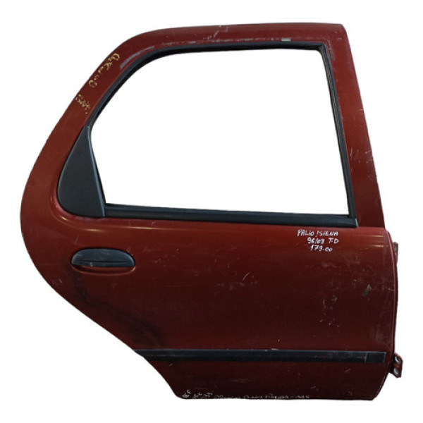 Porta Traseira Direita Fiat Palio Siena 96/03 Bom Estado Traseira Direito Vermelho