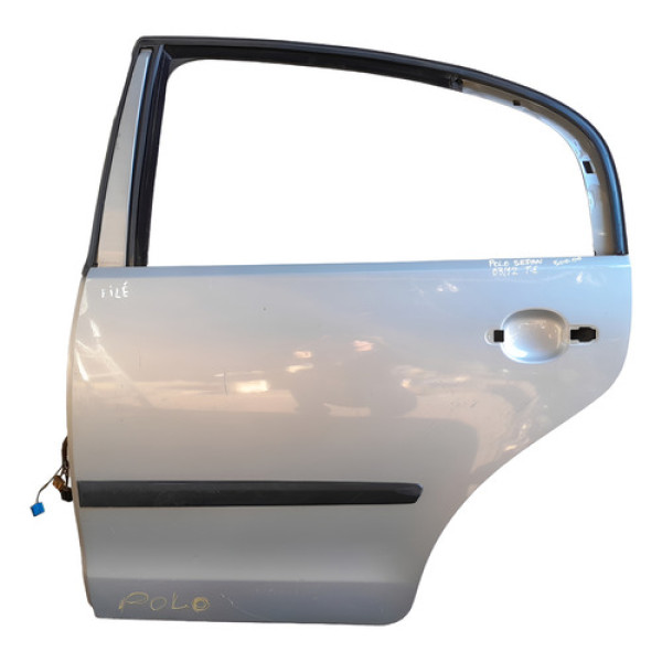 Porta Traseira Esquerda Volks Polo Sedan 2003/2012 Original Traseira Esquerda Prata
