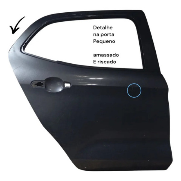 Porta Argo Drive 2017 2018 2019 2020 2021 Traseira Direito Preto/cinza